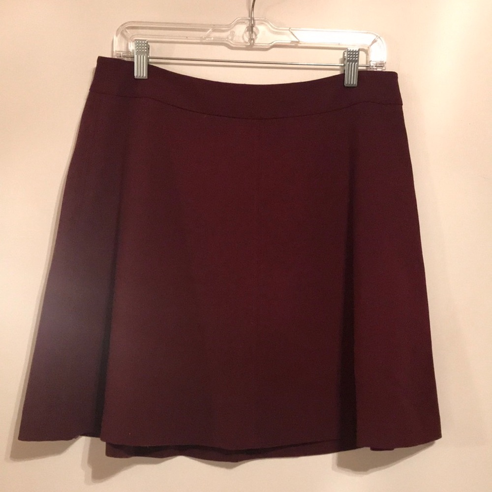 Ann Taylor Loft Burgundy A-line skirt
